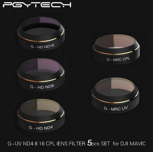 PGY 5 SET Filter for DJI Mavic Pro (UV/ND4/ND8/ND16/CPL)